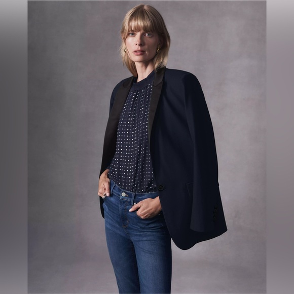 Ann Taylor The Longline Tuxedo Blazer in Bi-Stretch Twill 837118